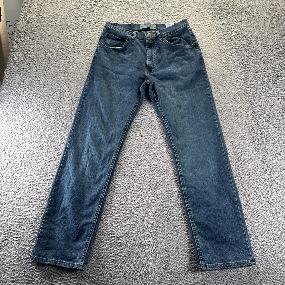 Wrangler Authentics Jeans Mens 30x30 Blue Cotton Denim Straight Stretch Workwear